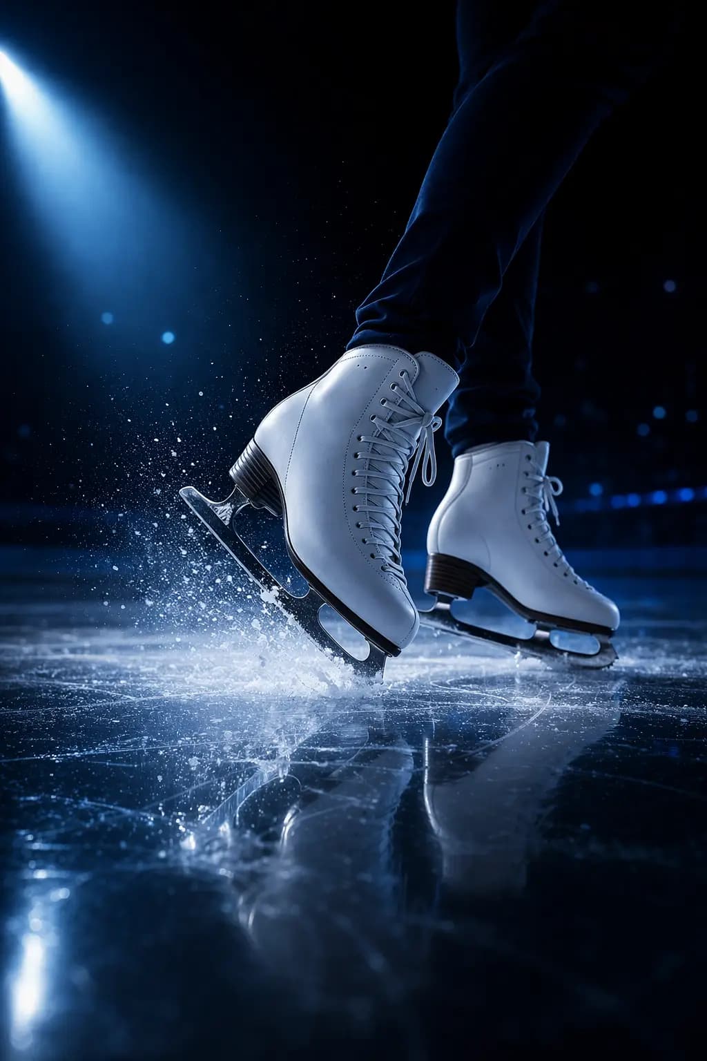 Figure skater performing during a competition program
